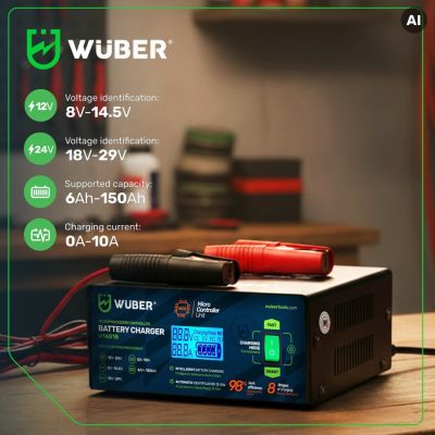 10. Prostownik mikroprocesorowy samochodowy 10A 6-150 Ah 2-24 V W14018 WUBER
