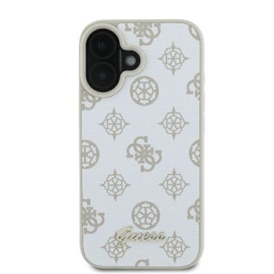 3. Etui Guess Peony Script Logo MagSafe na iPhone 16 - białe