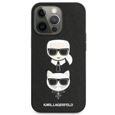 3. Etui Karl Lagerfeld Saffiano Karl&Choupette Head na iPhone 13 Pro / 13 - czarne