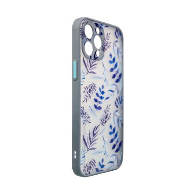 3. Design Case etui do iPhone 12 Pro Max pokrowiec w kwiaty ciemnoniebieski