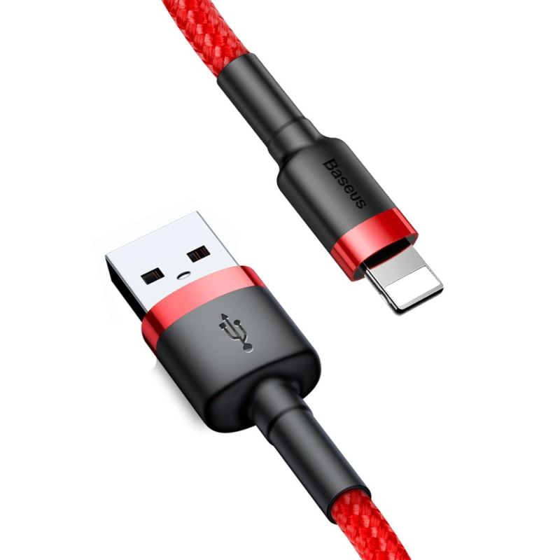 6. Kabel Baseus Cafule USB-A / Lightning 2.4A QC 3.0 0.5 m - czerwony
