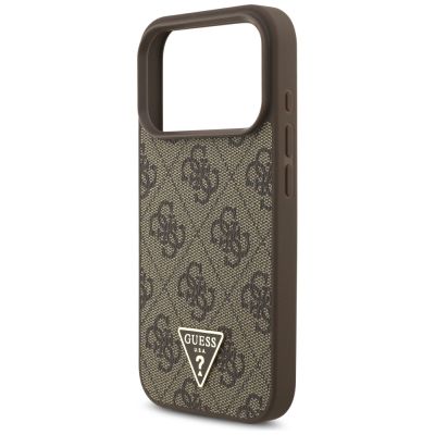 6. Etui Guess 4G Strap Triangle Logo MagSafe na iPhone 17 Pro - brązowe