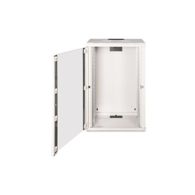 5. Digitus Szafa sieciowa wisząca Unique 19" 20U rack 600x450, drzwi szyba, szary, niedzielona, złożona, 100kg