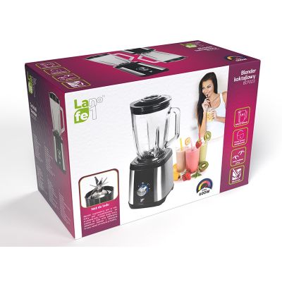 3. LAFE BLENDER KOKTAILOWY BCP003 600W 1,5L Inox/Czarny