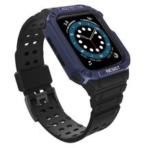 Pasek z etui ochronnym Protect Strap Band do Apple Watch 42 / 44 / 45 mm opaska obudowa pancerna - czarny, niebieski