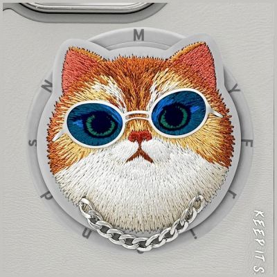8. Etui Nimmy Glasses Cool Cat MagSafe na iPhone 16 Pro Max - szare