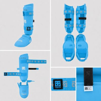 14. Ochraniacze piszczeli i stóp Karate WKF BLUE | MOOTO