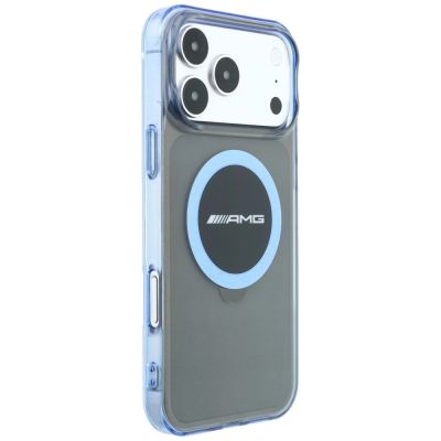 4. Etui Mercedes AMG IML Transparent Bicolor Block MagSafe na iPhone 18 Pro Max / 17 Pro Max - czarno-niebieskie