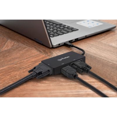 2. MANHATTAN ADAPTER MULTIPORT USB-C 3.1 NA HDMI/DVI/VGA M/F