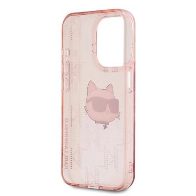 7. Etui Karl Lagerfeld IML Choupette Head & Monogram na iPhone 15 Pro Max - różowe