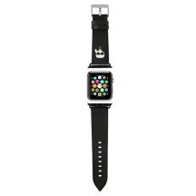 Pasek Karl Lagerfeld Ikonik Saffiano Karl Heads na Apple Watch (38 / 40 / 41 mm) - czarny