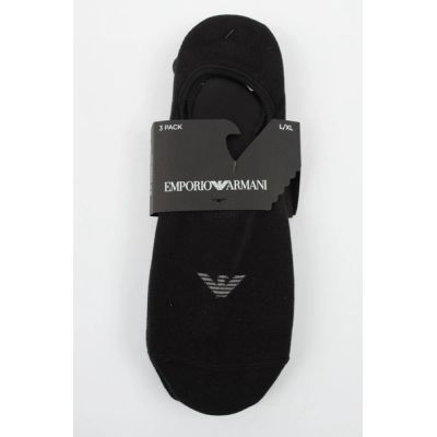 6. Emporio Armani skarpety mikrostopki Calza bawełna czarne 3-Pack