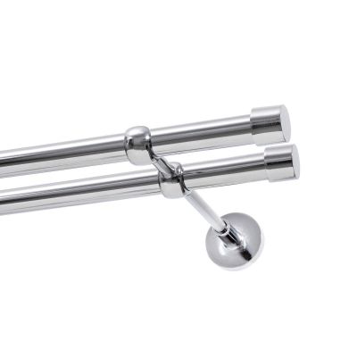 KARNISZ PODWÓJNY FI 19 MM  CHROM 240 CM LUNA  KOWALSKI