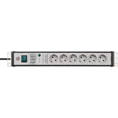 Brennenstuhl 1156057696 rozgałęziacz 3 m 6 x gniazdo sieciowe Wewnętrzna Czarny, Jasny Szary