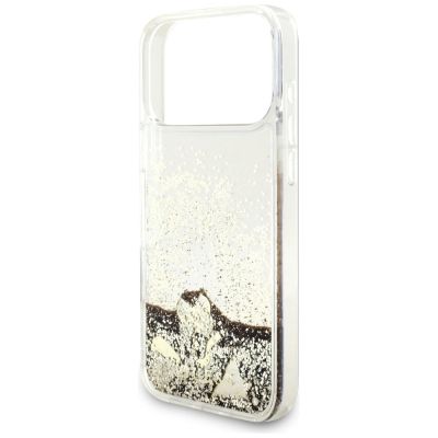 6. Etui Guess Liq. Glitter 4 Charms na iPhone 17 Pro Max - złote