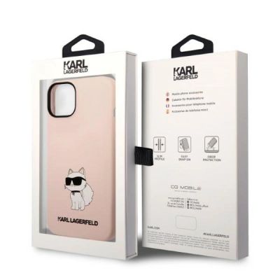 8. Etui Karl Lagerfeld Silicone Choupette na iPhone 14 Plus - różowe