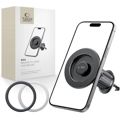 Uchwyt samochodowy Tech-Protect N58 Magnetic MagSafe do montażu do kratki nawiewu - czarny