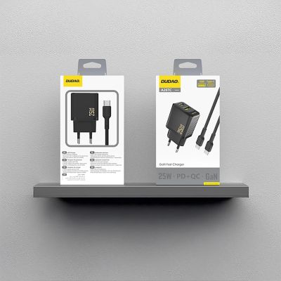 5. Ładowarka sieciowa Dudao A26TCEU PD QC 25W GaN USB-A USB-C z kablem USB-C - czarna