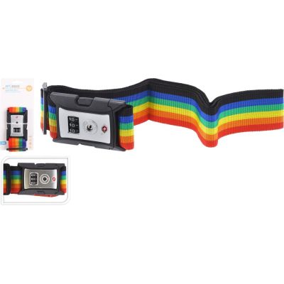 23. UNIWERSALNY PAS ZABEZPIECZAJĄCY DO WALIZKI SPINAJĄCY 180x5CM NA SZYFR PROWORLD MULTIKOLOR