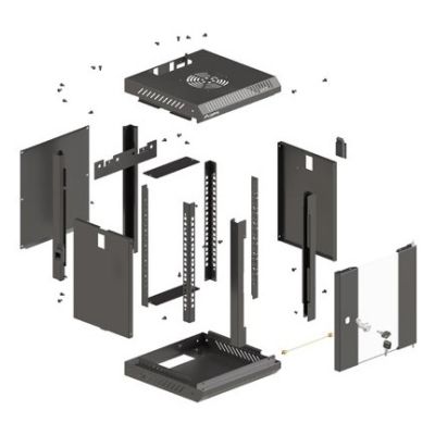 7. Lanberg WF11-3304-10B stojak 4U Szafa wisząca Czarny