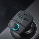 3. Ugreen Transmiter FM Bluetooth 5.0 ładowarka samochodowa MP3 3x USB TF micro SD 4,8 A czarny (CD229)