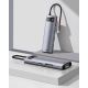 12. Hub Baseus Metal Gleam 8w1 USB-C - USB-C PD 100W 1x HDMI 4K 30Hz 1x czytnik kart SD i microSD 3x USB-A 3.2 1xRJ45 - szary