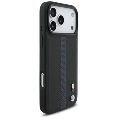 4. Etui BMW M Perforated Stripe Logo MagSafe na iPhone 17 Pro Max - niebieskie