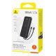 8. Powerbank Baseus Lipow 10000mAh 22.5W z podwójnym wbudowanym kablem z wyświetlaczem (z dodatkowym czarnym kablem Baseus Simple USB-A - USB-C 3A 0,2m) - czarny