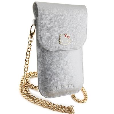 5. Torebka Hello Kitty Leather Metal Logo Chain - srebrna