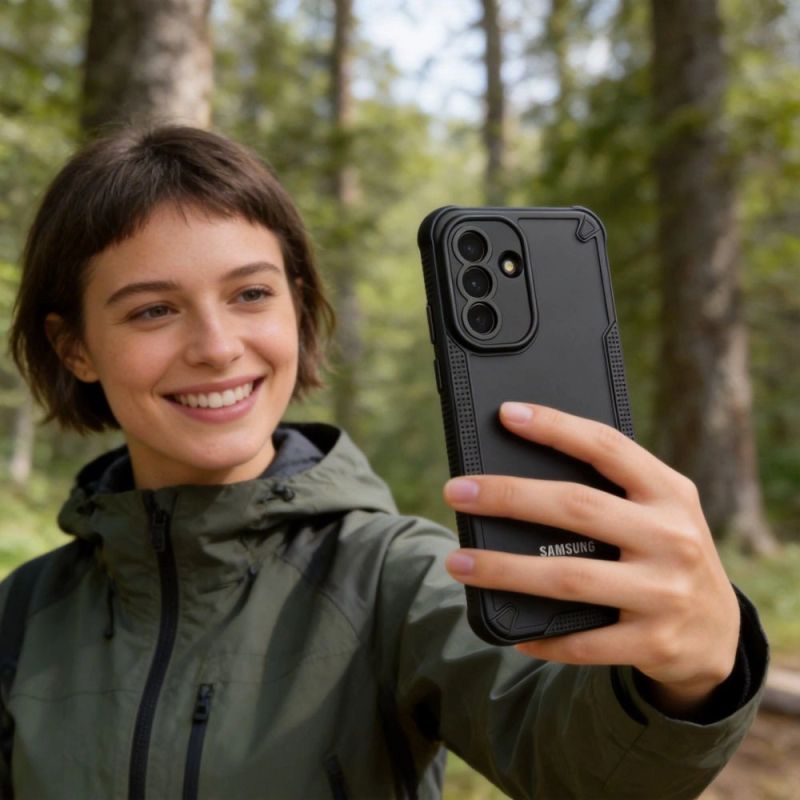 5. Etui Tech-Protect Rugged Shield na Samsung Galaxy A37 5G - półprzezroczysto-czarne