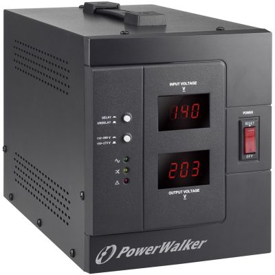 2. PowerWalker AVR 3000 SIV FR regulator napięcia 1 x gniazdo sieciowe 110-280 V Czarny