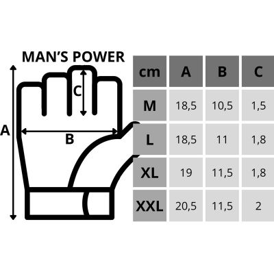 14. RĘKAWICE FITNESS MAN'S POWER R.XXL ENERO FIT