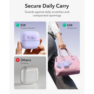 4. Etui ESR Pulse HaloLock MagSafe na Apple AirPods 4 / 5 - fioletowy