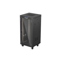 LANBERG SZAFA INSTALACYJNA RACK STOJĄCA 19" 24U 600X600 CZARNA DRZWI PRZESZKLONE LCD (FLAT PACK) V2