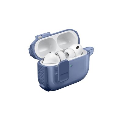 7. Etui AMAZINGTHING Titan Pro Mag Case Clear do AirPods Pro 3 - niebieskie