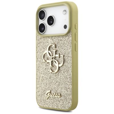 2. Etui Guess Fixed Glitter Big 4G na iPhone 17 Pro - złote