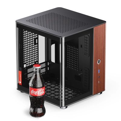 5. Obudowa PC Jonsbo TK-0, Mini-Tower, Mini-ITX, Tempered Glass, Holz - schwarz