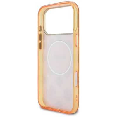 7. Etui Guess IML Peony Dot MagSafe na iPhone 17 Pro Max - pomarańczowe
