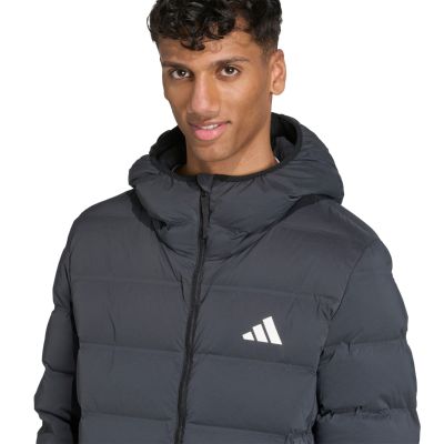 11. Kurtka męska adidas Helionic Climawarm Stretch Hooded Down czarna JN2114
