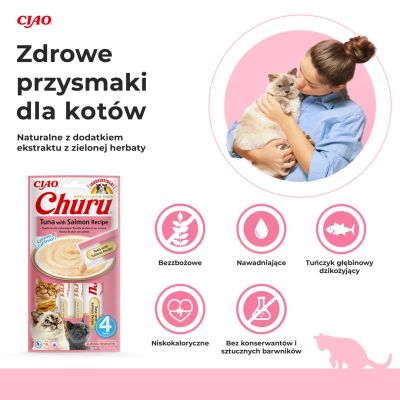 2. Przysmak CHURU Tuńczyk z łososiem dla kota 4x14g