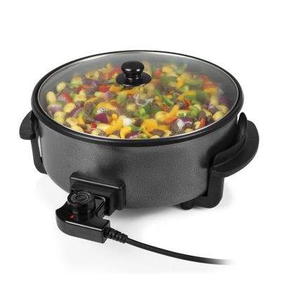 9. Tristar  | Wielofunkcyjna patelnia grillowa XL | PZ-9135 | Średnica 30 cm | Grill | 1500 W | Pokrywka w zestawie | Uchwyt stały | Czarny