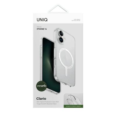 4. Etui UNIQ Clario Magclick Charging z MagSafe na iPhone 16 - przezroczyste