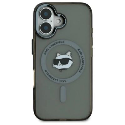 3. Etui Karl Lagerfeld IML Metal Choupette Head MagSafe na iPhone 16 - czarne