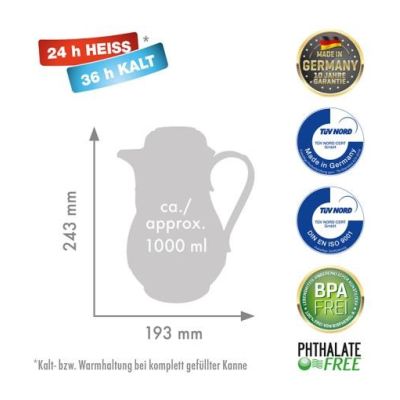 6. ROTPUNKT DZBANEK TERMOS, 1,0 L, BLACK CHERRY (CZAR