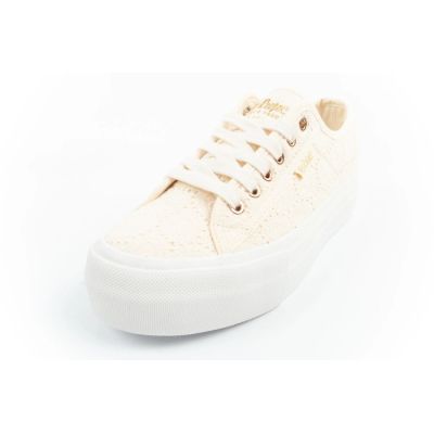 3. Lee Cooper buty sportowe damskie trampki koronkowe beżowe platforma
