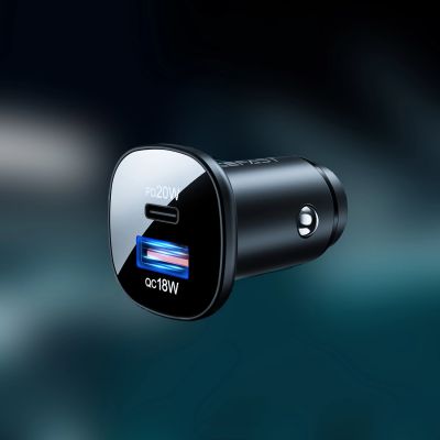 16. Acefast ładowarka samochodowa 38W USB Typ C / USB, PPS, Power Delivery, Quick Charge 3.0, AFC, FCP czarny (B1 black)