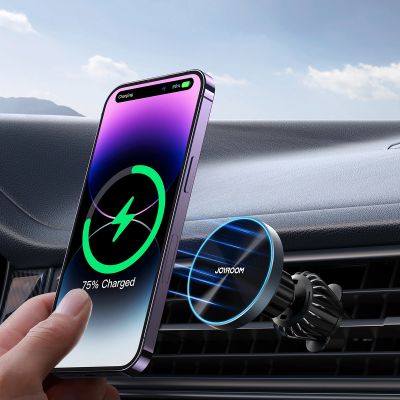8. Joyroom magnetyczny uchwyt samochodowy bezprzewodowa ładowarka 15W na kratkę wentylacyjną nawiew czarna (JR-ZS240 Pro)