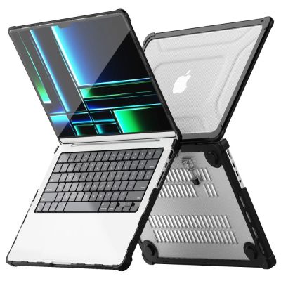 3. Etui Tech-Protect SmartShell Pro na Macbook Pro 14 M1 / M2 / M3 / M4 / M5 2021-2025 - czarno-przezroczyste