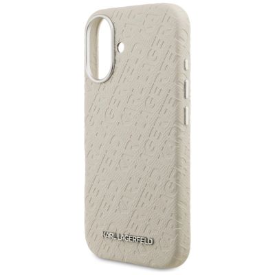 6. Etui Karl Lagerfeld FW Stamped Karl MagSafe na iPhone 16 - beżowe