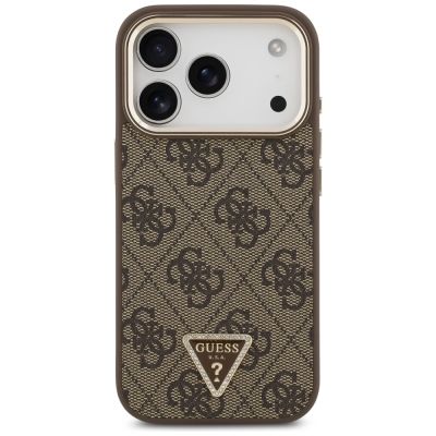 3. Etui Guess 4G Triangle Logo MagSafe na iPhone 17 Pro - brązowo-złote